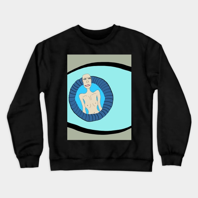 Nude Woman in Eye Crewneck Sweatshirt by ArtsyPieces